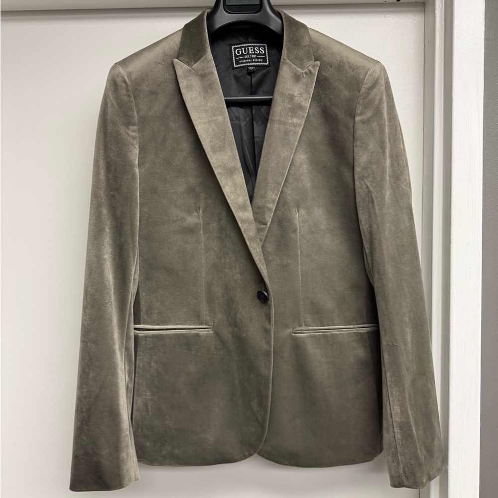 GUESS Women's Olive Velvet Blazer